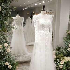 Elegant White Lace Wedding Dress